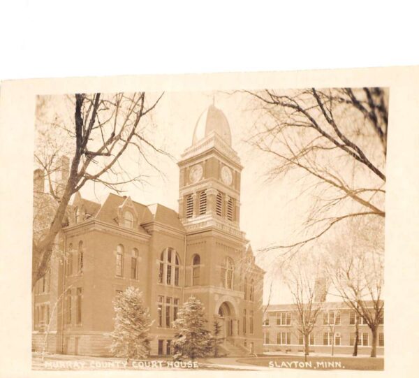 Slayton Minnesota Murrary County Court House Real Photo Vintage Postcard AA89615