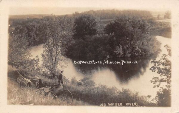 Windom Minnesota Des Moines River Scenic View Real Photo Postcard AA89616