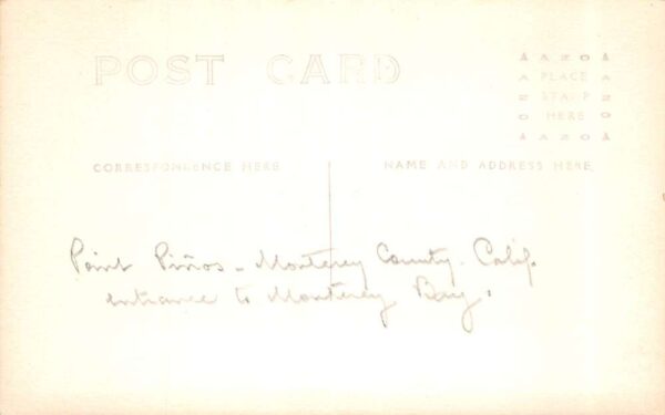 Point Pinos California Entrance to Monterey Bay Real Photo Postcard AA89628 - Image 2