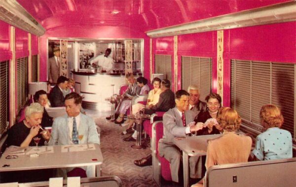 Southern Pacific Sunset Limited French Quarter Lounge Train Car PC AA89632