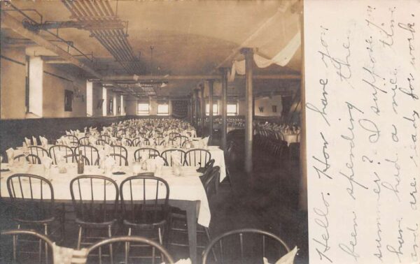 Northwood Iowa Restaurant Dining Room Interior Real Photo Postcard AA89639
