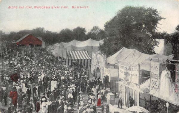 Milwaukee Wisconsin State Fair Along the Pike Fatest Girl Postcard AA89647