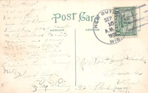 New Butler Wisconsin State Bank Vintage Postcard AA89649 - Image 2