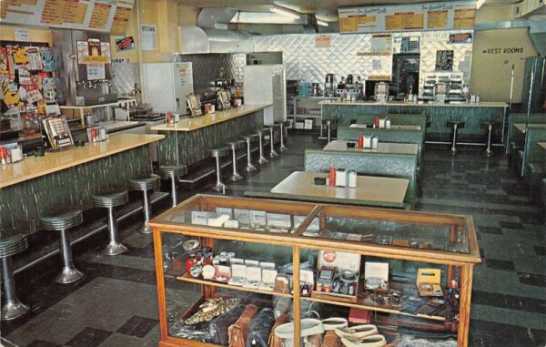 Schofield Wisconsin Ed's Cafe Interior View Vintage Postcard AA89652