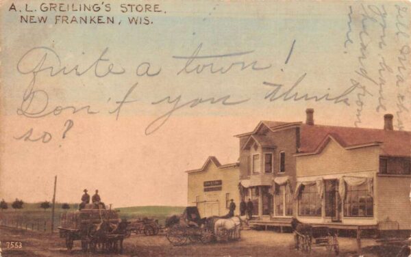 New Franken Wisconsin AL Greiling Store Vintage Postcard AA89759