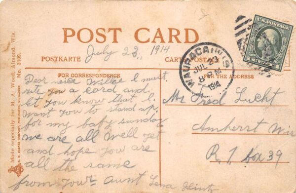 Almond Wisconsin Main Street Vintage Postcard AA89763 - Image 2