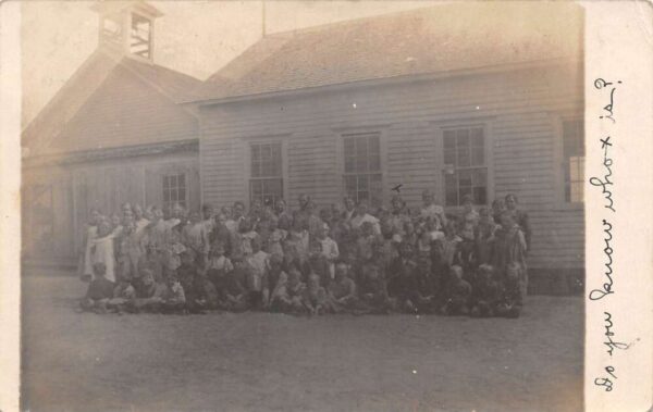 Amherst Wisconsin School and Children Real Photo Postcard AA89769