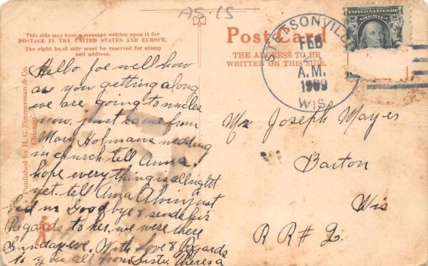 Stetsonville Wisconsin Train Station Birds Eye View Vintage Postcard AA89775 - Image 2