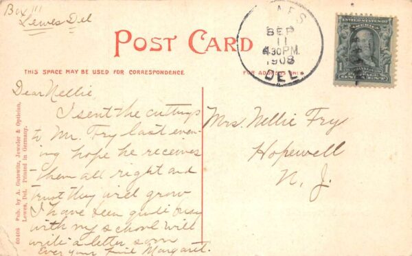 Lewes Delware Second Street Ice Cream Parlor Vintage Postcard AA89794 - Image 2