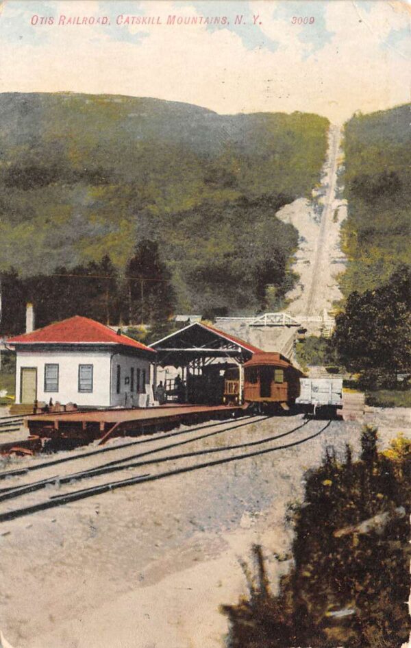 Catskill Mountains New York Otis Railroad Train Station Postcard AA89799
