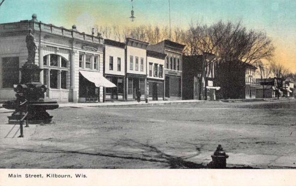Kilbourn Wisconsin Main Street Vintage Postcard AA89804
