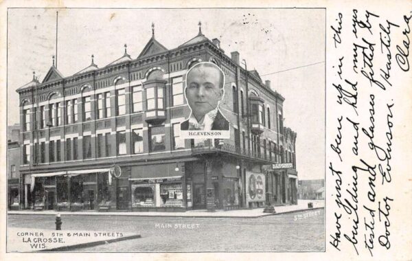 La Crosse Wisconsin Main Street Coke Sign Vintage Postcard AA89805