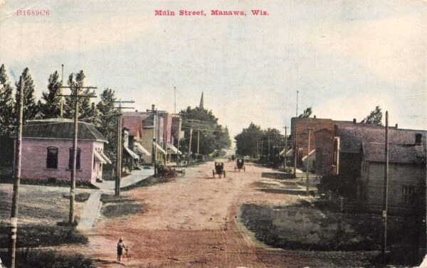Manawa Wisconsin Main Street Vintage Postcard AA89806