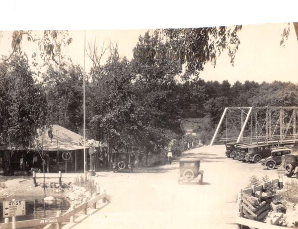 Keshena Falls Wisconsin Jims Lodge Gas Station Real Photo Postcard AA89818