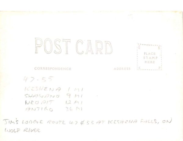Keshena Falls Wisconsin Jims Lodge Gas Station Real Photo Postcard AA89818 - Image 2