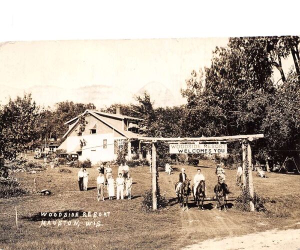 Mauston Wisconsin Woodside Resort Horse Riding Real Photo Postcard AA89819