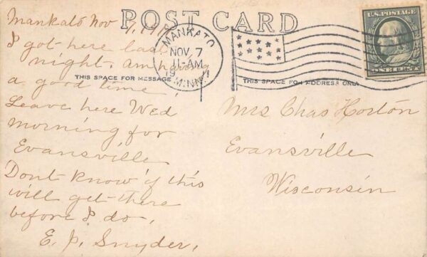 Vernon Center Minnesota Baptist Church Real Photo Vintage Postcard AA89826 - Image 2