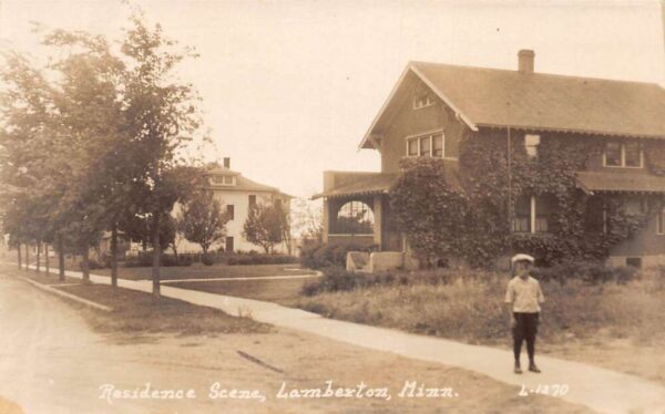 Lamberton Minnesota Residence Street Real Photo Vintage Postcard AA89828