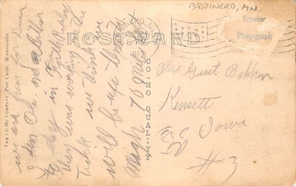 Brainerd Minnesota First National Bank Real Photo Vintage Postcard AA89834 - Image 2