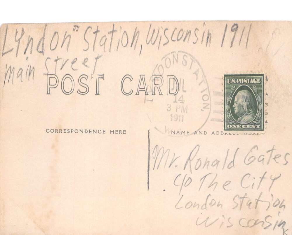 Lyndon Station Wisconsin Main Street Hotel Anglim Real Photo Postcard AA89835 - Image 2