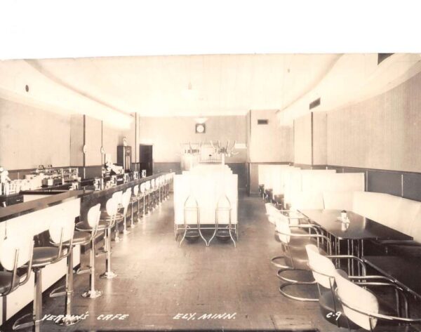 Ely Minnesota Vertin's Cafe Interior Real Photo Postcard AA89838