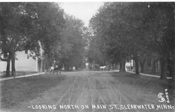 Clearwater Minnesota Main Street Looking North Real Photo Postcard AA89839