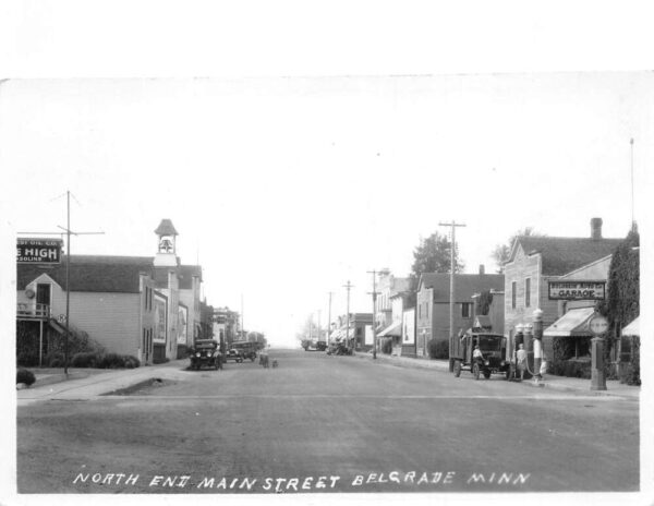 Belgrade Minnesota Main Street Auto Garage Gas Station Real Photo PC AA89842