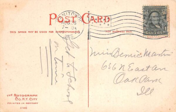 Manitowoc Wisconsin Sunrise on the Lake Vintage Postcard AA89846 - Image 2