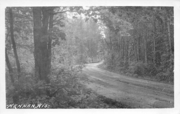 Kennan Wisconsin Forest Road Scenic View Real Photo Vintage Postcard AA89856