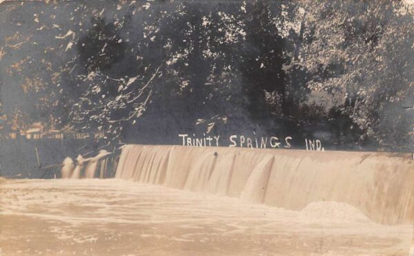 Trinity Springs Indiana Old Mill Dam, Real Photo, Vintage Postcard U21066
