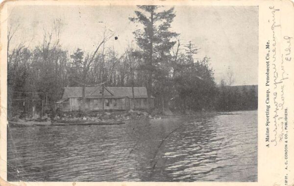 Penobscot Maine Sporting Camp, Undivided Back, Vintage Postcard U21080