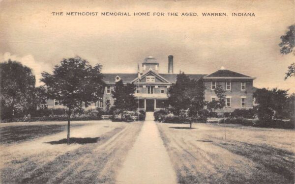 Warren Indiana Methodist Memorial Home For The Aged, Vintage Postcard U21097