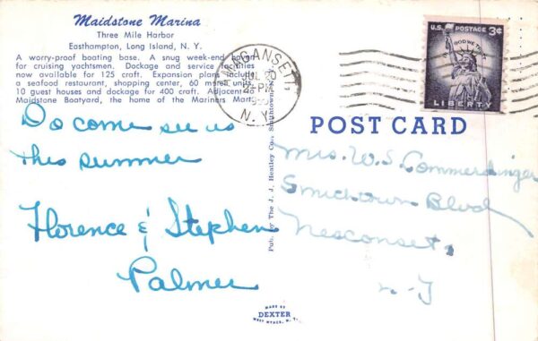 East Hampton New York Maidstone Marine Miniature Model Vintage Postcard AA89971 - Image 2