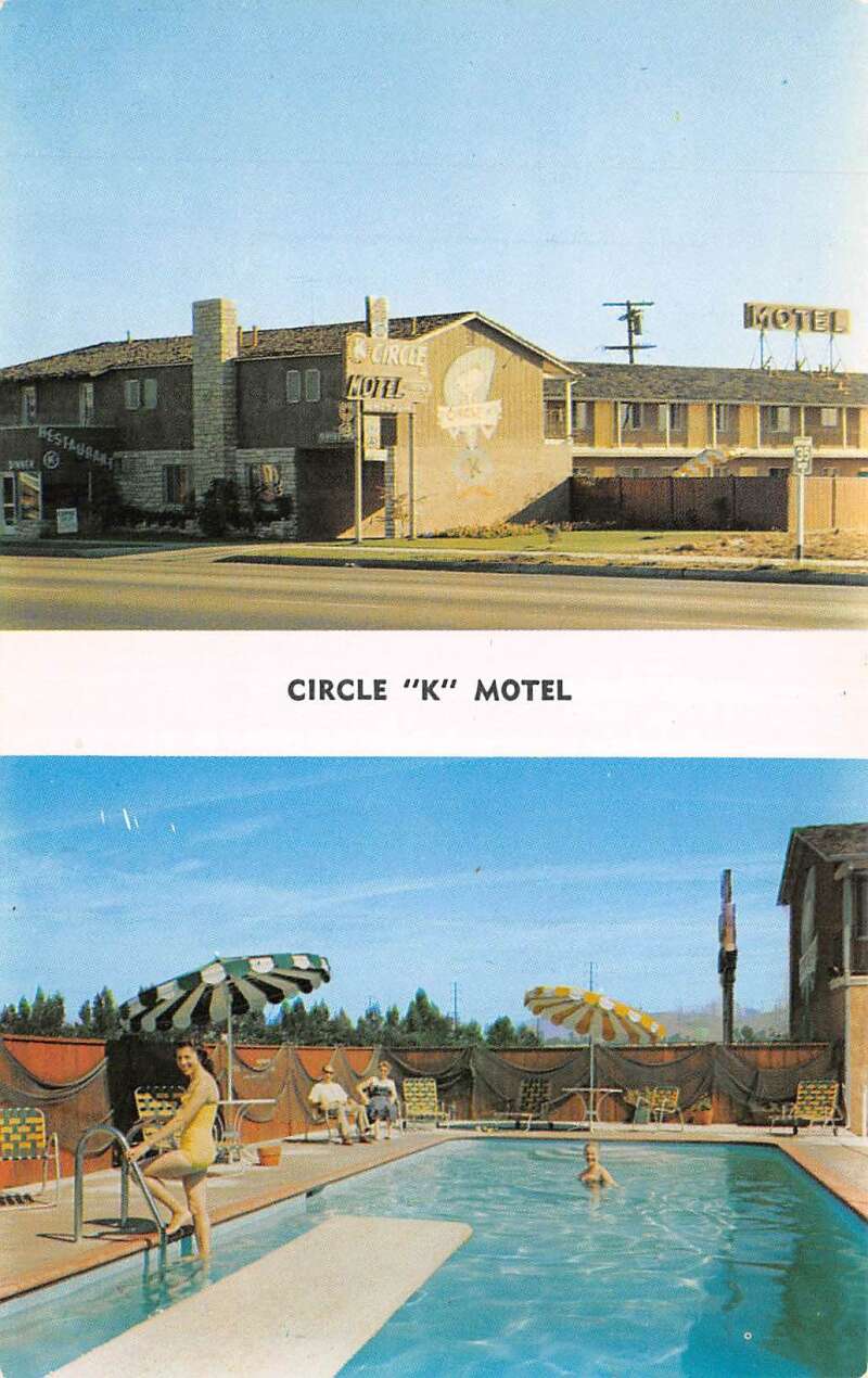 Culver City California Circle K Motel Swimming Pool Vintage Postcard AA89976