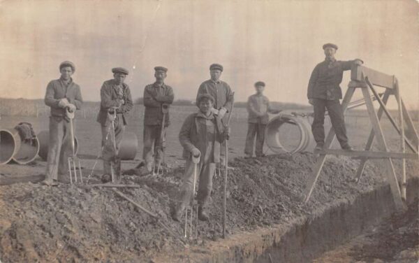 Alaska ? Digging Irrigation Ditch Construction Scene Real Photo Postcard AA89979