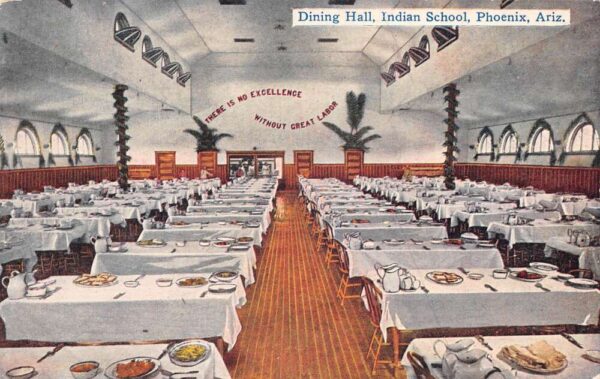 Phoenix Arizona Indian School Dining Hall Vintage Postcard AA89999