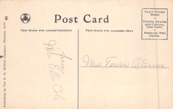 Phoenix Arizona Indian School Dining Hall Vintage Postcard AA89999 - Image 2