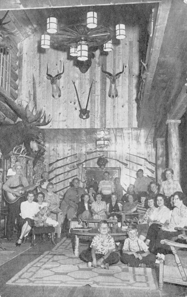 Florissant Colorado Wild Horn Ranch People in Main Lodge Postcard AA90001