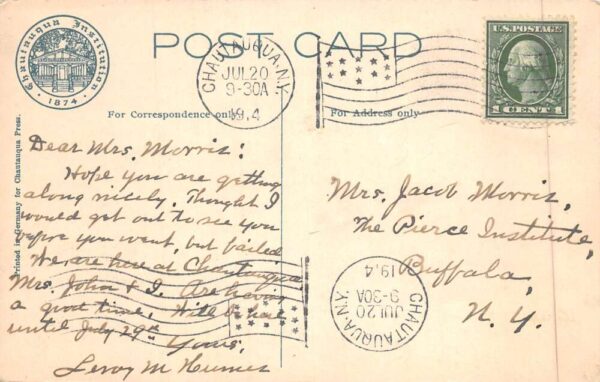 Chautauqua New York Steamer City of Pittsburg Vintage Postcard AA90015 - Image 2