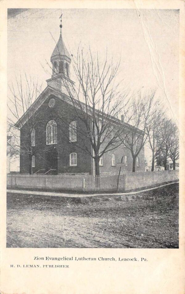 Leacock Pennsylvania Zion Evangelical Lutheran Church Vintage Postcard AA90041