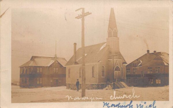 Mohawk Michigan Norwegian Church Real Photo Vintage Postcard AA90054