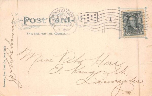 Anniston Alabama College for Young Ladies Birds Eye View Postcard AA90082 - Image 2