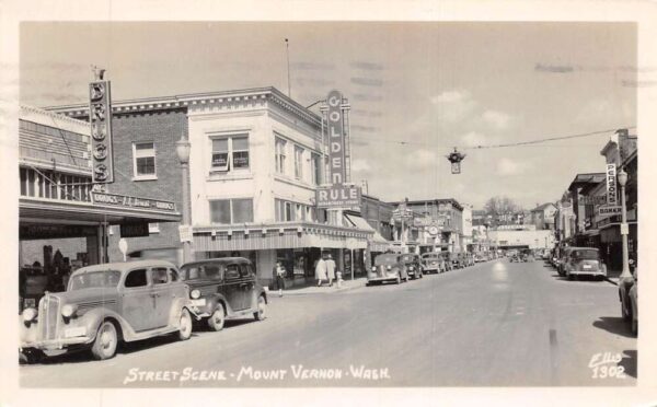 Mount Vernon Washington Street Scene Business District Real Photo PC AA100192