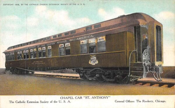 Railroad Chapel Car St Anthony Exterior View Vintage Postcard AA100194