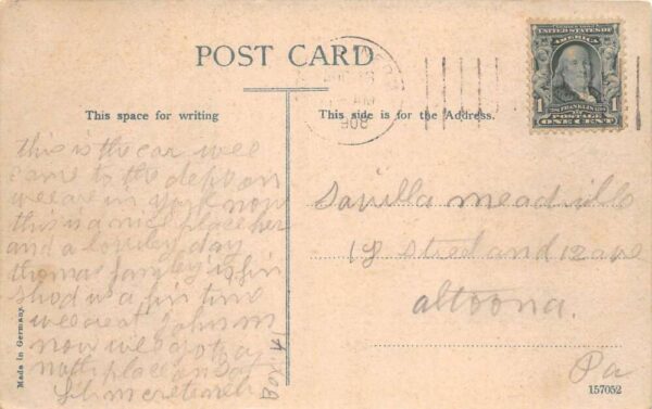 Nebraska City Nebraska Horse Drawn Trolley Street Car Vintage Postcard AA100196 - Image 2