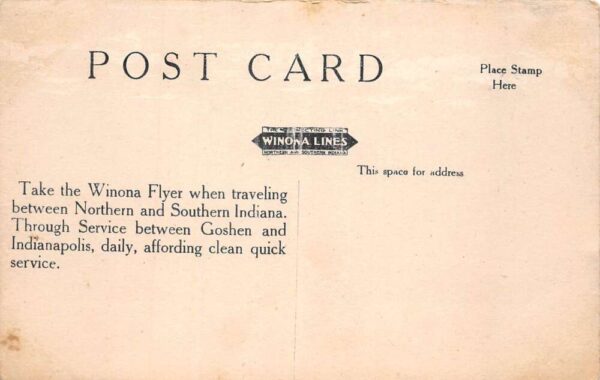 Warsaw Indiana Winona Interurban Station Trolley Vintage Postcard AA100209 - Image 2