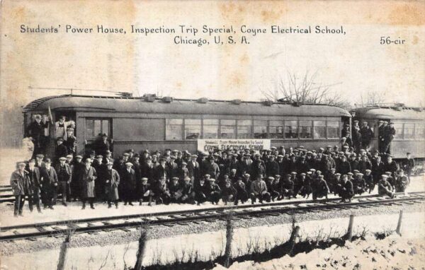 Chicago Illinois Coyne Electrical School Student Trip Vintage Postcard AA100222