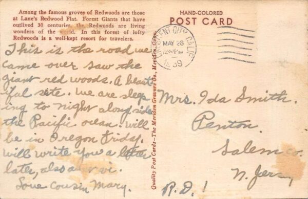 Redwood Highway California Lane's Redwood Flat Bus Stop Postcard AA100223 - Image 2