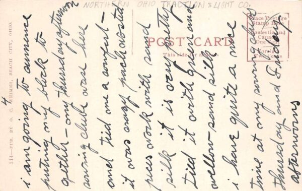 Beach City Ohio NOTL Co Trestle Trolley Bridge Vintage Postcard AA100225 - Image 2