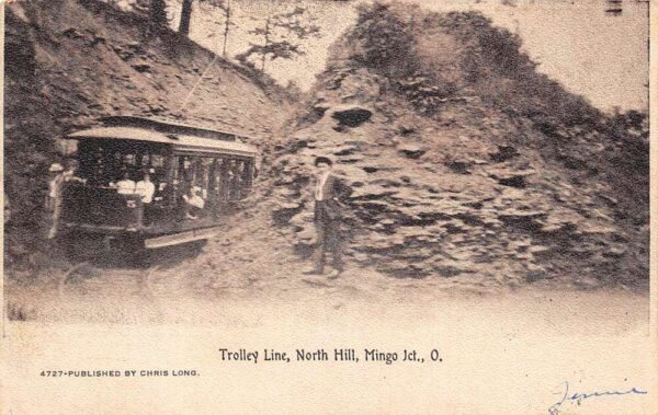 Mingo Junction Ohio North Hill Trolley Vintage Postcard AA100226